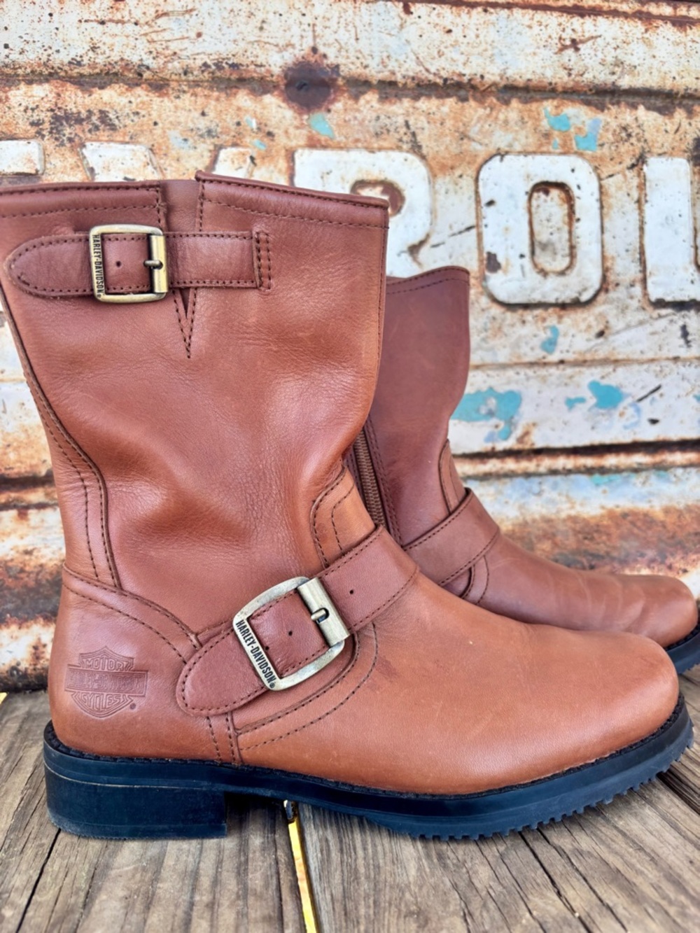 Harley-Davidson Brown Leather Engineer Boots